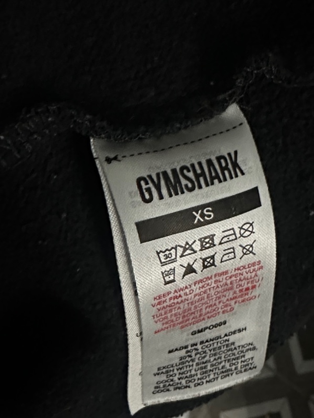Gymshark Black Pullover Hoodie with White Logo - Picture 6 of 6